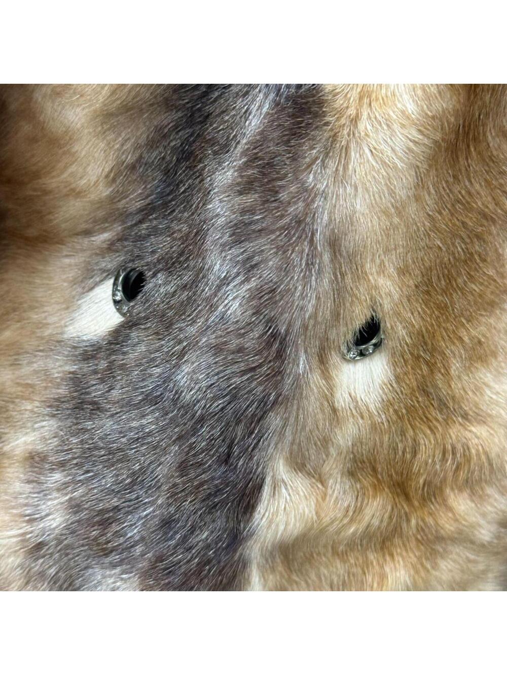 Vintage Y2K Brown Calfskin & Fox Fur Jacket - Picture 6 of 8